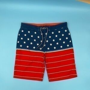 LIKE NEW! Goodfellow USA Flag Swim Shorts